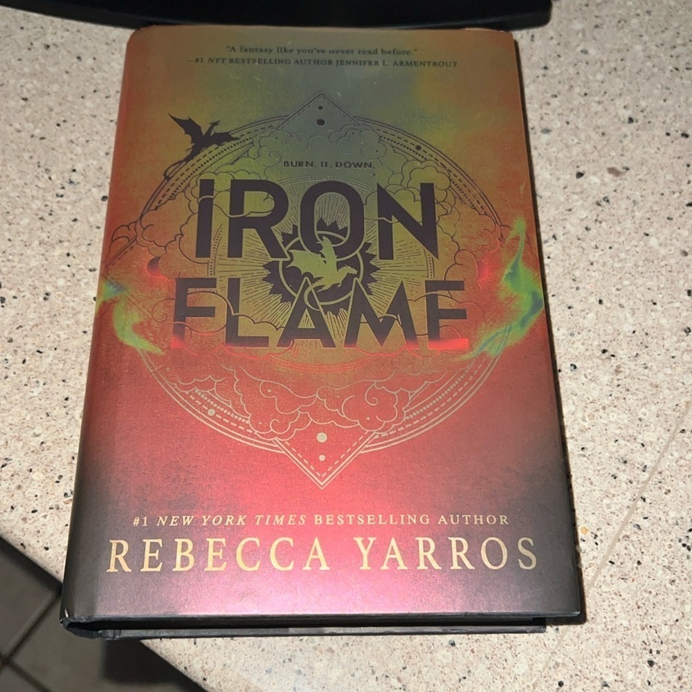 Iron Flame by Rebecca Yarros, First edition with black edges